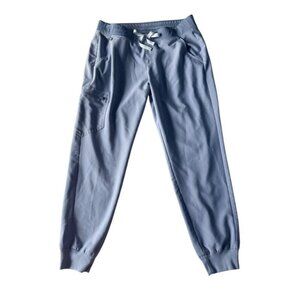 Figs Women's Sz L Zamora Lt. Ed. Medium Blue Medical Scrub Pants Joggers